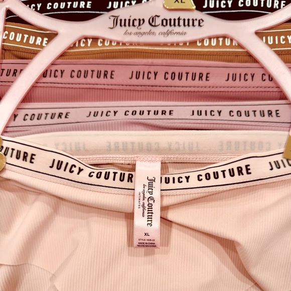 JUICY COUTURE Intimates 5 Pack Panties No Panty Lines Ribbed STYLE JC1626 NWT XL - Picture 2 of 11